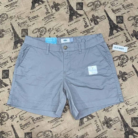 Old Navy NWT! Gray Mid-Rise Chino Mini Short Size 4 - Picture 3 of 10